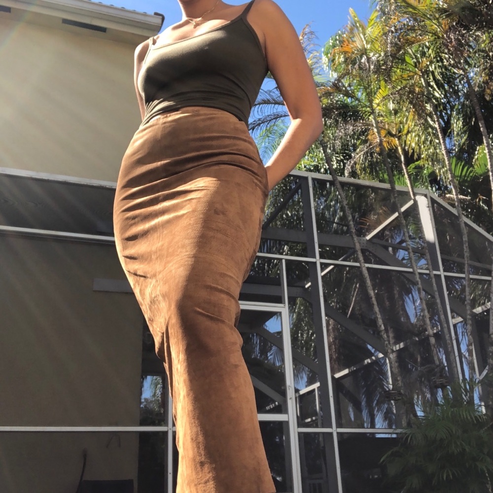 Ralph Lauren Suede Leather Skirt